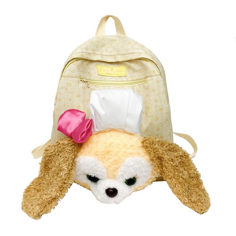 Cute Cartoon Student Backpack Large Capacity Yellow Color Street Style Butterfly Element