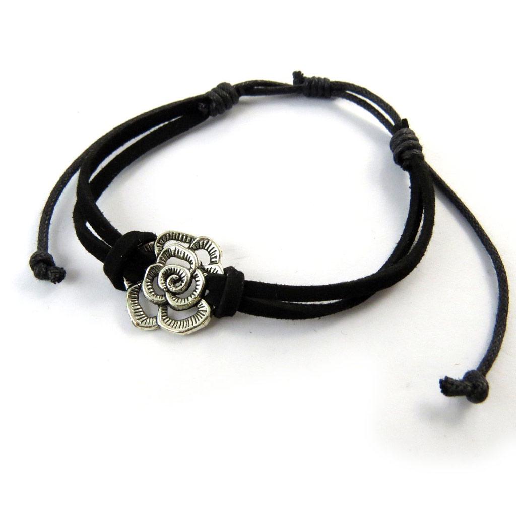 Les Trésors De Lily [N7012] - Необычный браслет 'Rosa Romantica' черное серебро