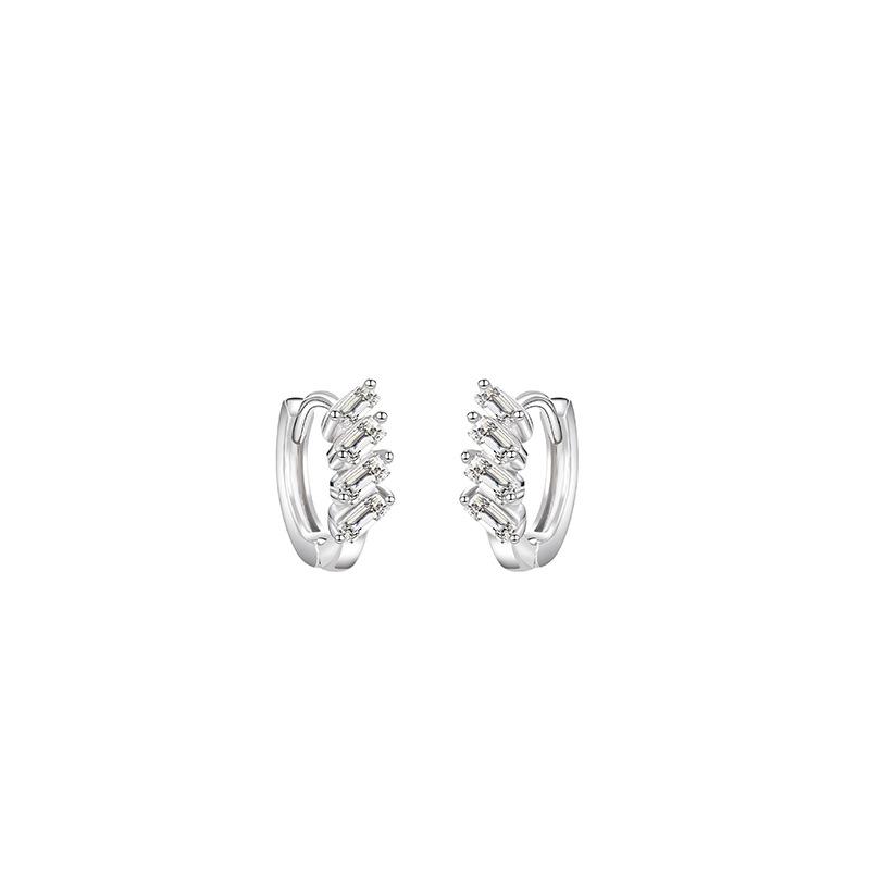 Pick Zircon Ear Buckle Earrings Women's Autumn and Winter Niche Design Sense Ins Cold Wind Flash Diamond Earrings Earrings