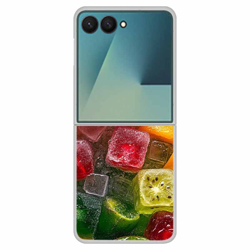 For Samsung Z Flip7 Flip 7 Case Flower Colour Back Cover Hard PC Phone Cases For Samsung Galaxy Z Flip7 Foldable Tansparent Capa