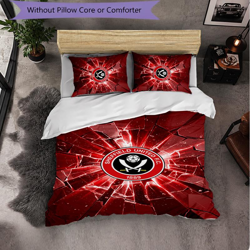 Футбольный комплект постельного белья Sheffield United из 3 предметов Мягкий пододеяльник с наволочками Набор для декора спальни для дома