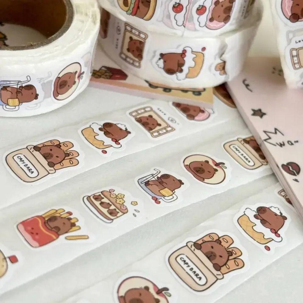 500pcs Waterproof Self-Adhesive Decals Motivational Stationery Label Capybara Stickers  Scrapbooks