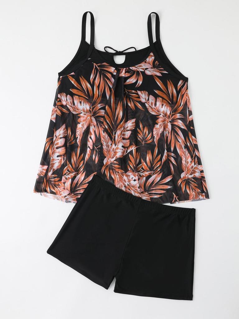 2024 Plus Size High Waist Tankini Two-Piece Women's Swimwear