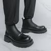 Модные резиновые челси на толстой подошве, высококачественные кожаные ботинки на высоком голенище на молнии, с круглым носком, городские деловые мужские ботинки