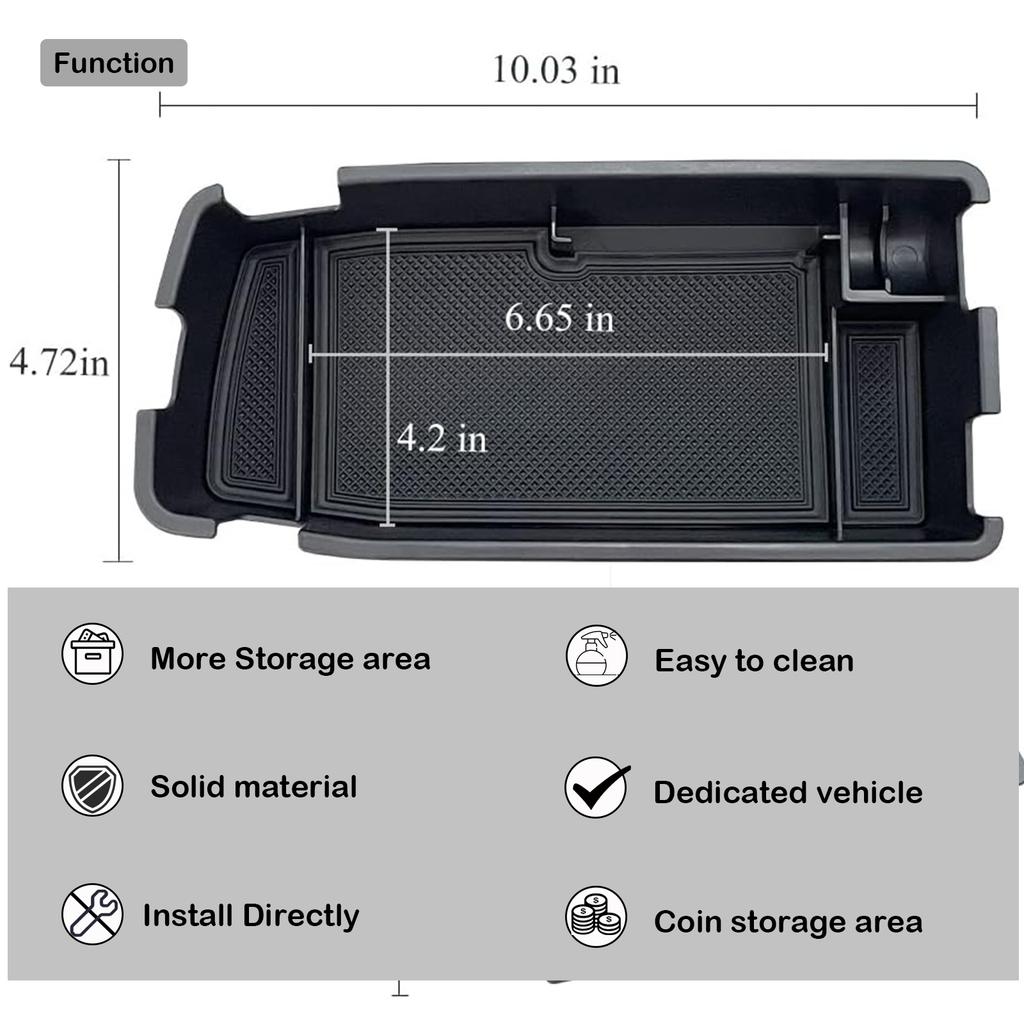 Sixthsmoy Center Console Organizer Storage Box for 2025 2025 Chevy Chevrolet Bolt EUV Bolt EV Armrest Box Interior Accessories