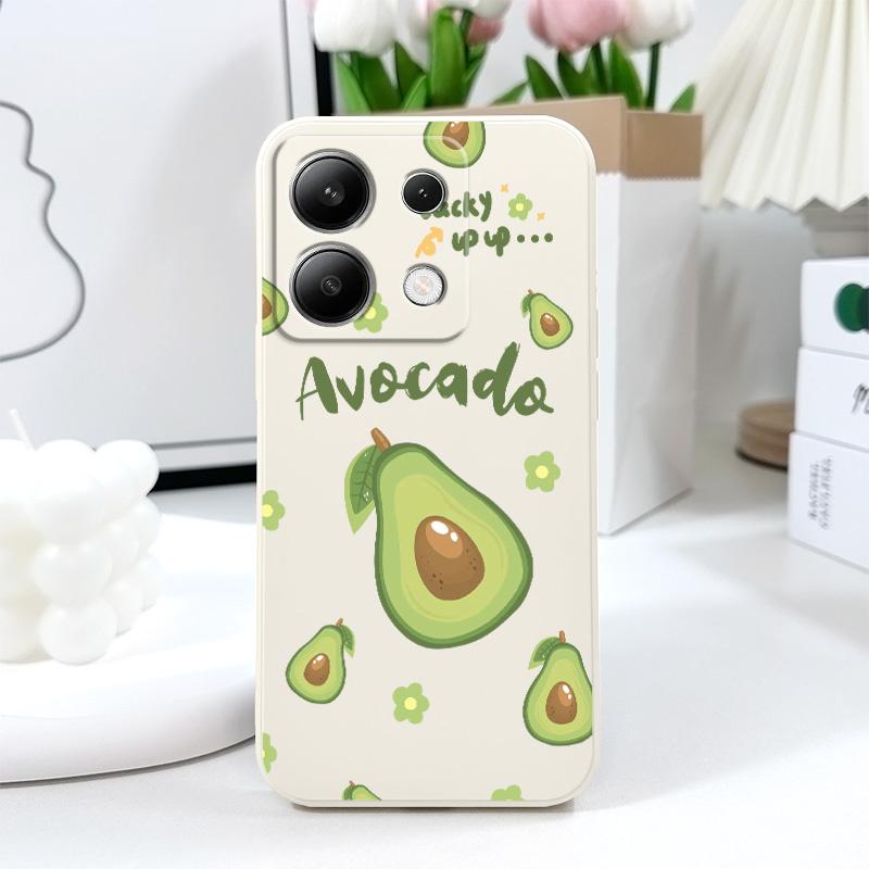 Чехол для телефона с пыльцой авокадо для Xiaomi Redmi Note 14 13 12 12S 11 11S 10 10S 9 9S Pro Plus 4G 5G Жидкий силиконовый чехол