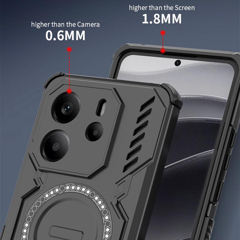 KEYSION Полый чехол с защитой от перегрева для Redmi Note 14 4G/5G - Силикон + ПК с магнитной совместимостью и защитой-подушкой безопасности