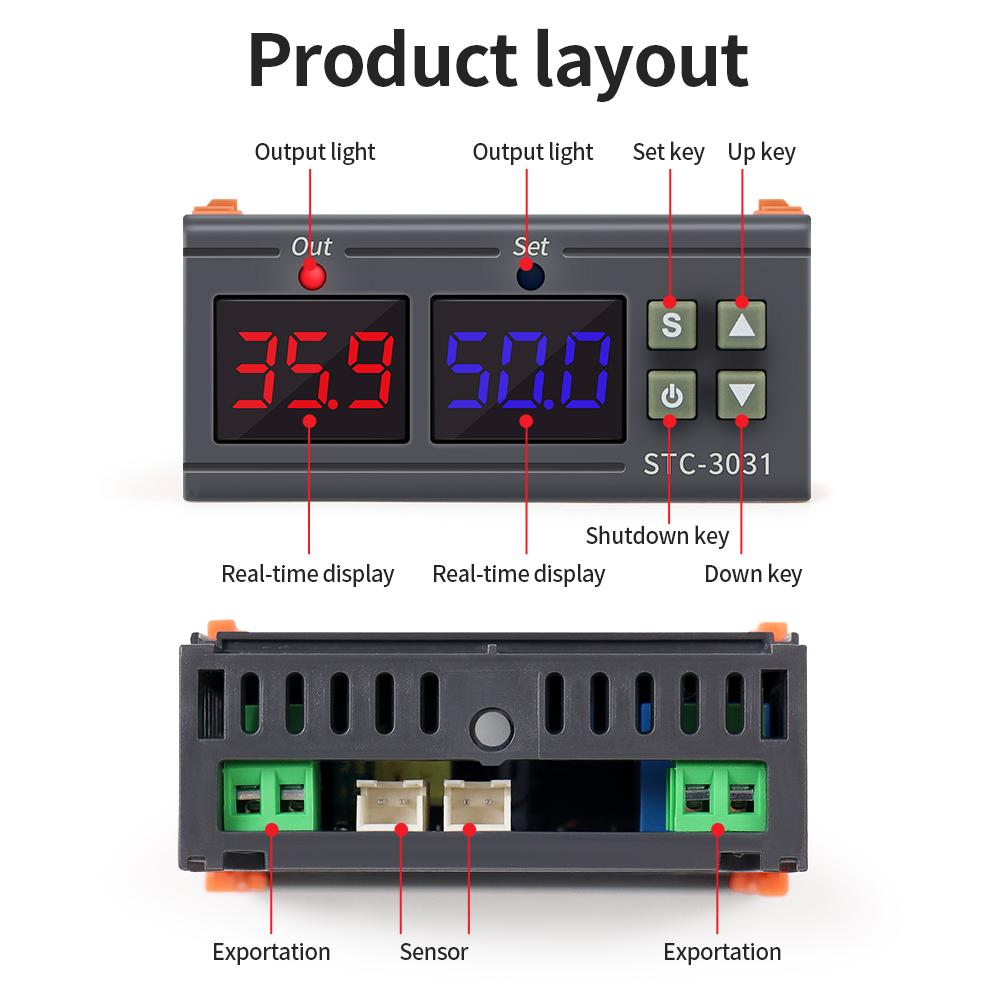 AC110V-220V Digital Soil Humidity Controller Soil Moisture Meter Hygrometer Garden Plants Humidity Thermoregulator STC-3030