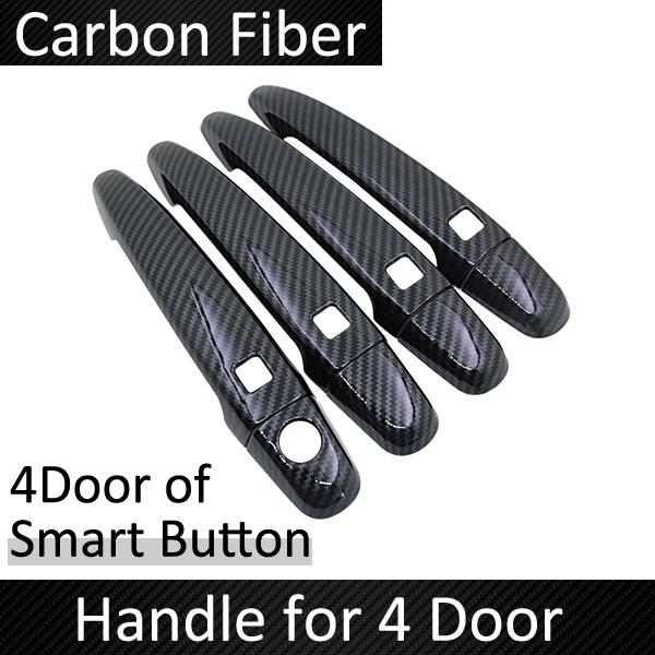 Black Carbon Fiber Door Handle Cover for Toyota Previa Tarago Estima Aeras XR50 2006~ Accessories Stickers Trim Set Chrome