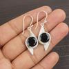 Black Onyx Gemstone Silver Jewelry, 925 Sterling Silver Earrings, Handmade Designer Onyx Earrings Gift For Catholics