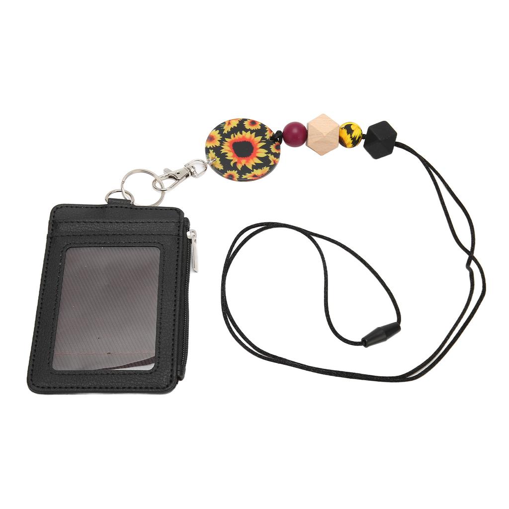 Держатель для бейджа вертикальный из искусственной кожи с силиконовым шнурком для подвешивания с разделительной нитью