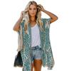 Women's Cardigan Seaside Holiday Cardigan Short Sleeve Printed Mid-length Smock Tops