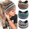 Women's Boho Cotton Printed Headband Sports Band Striped Headband A Wide Edge Yoga Headband Soft Hair Band Headdress Bundle Women Girls Hair Band