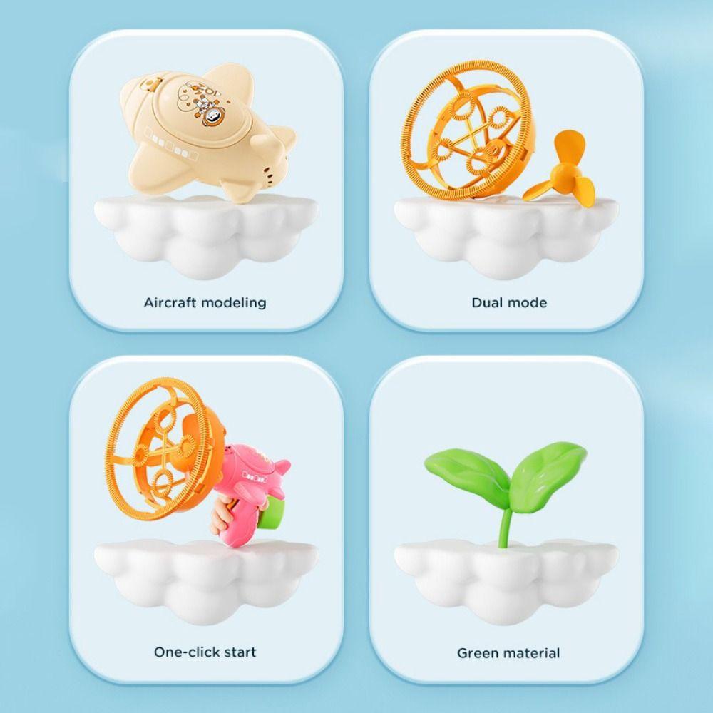 Electric Fan Airplane Bubble Machine Semi-Automatic Soap Blower Toys Fun Fun Bubbles Outdoor