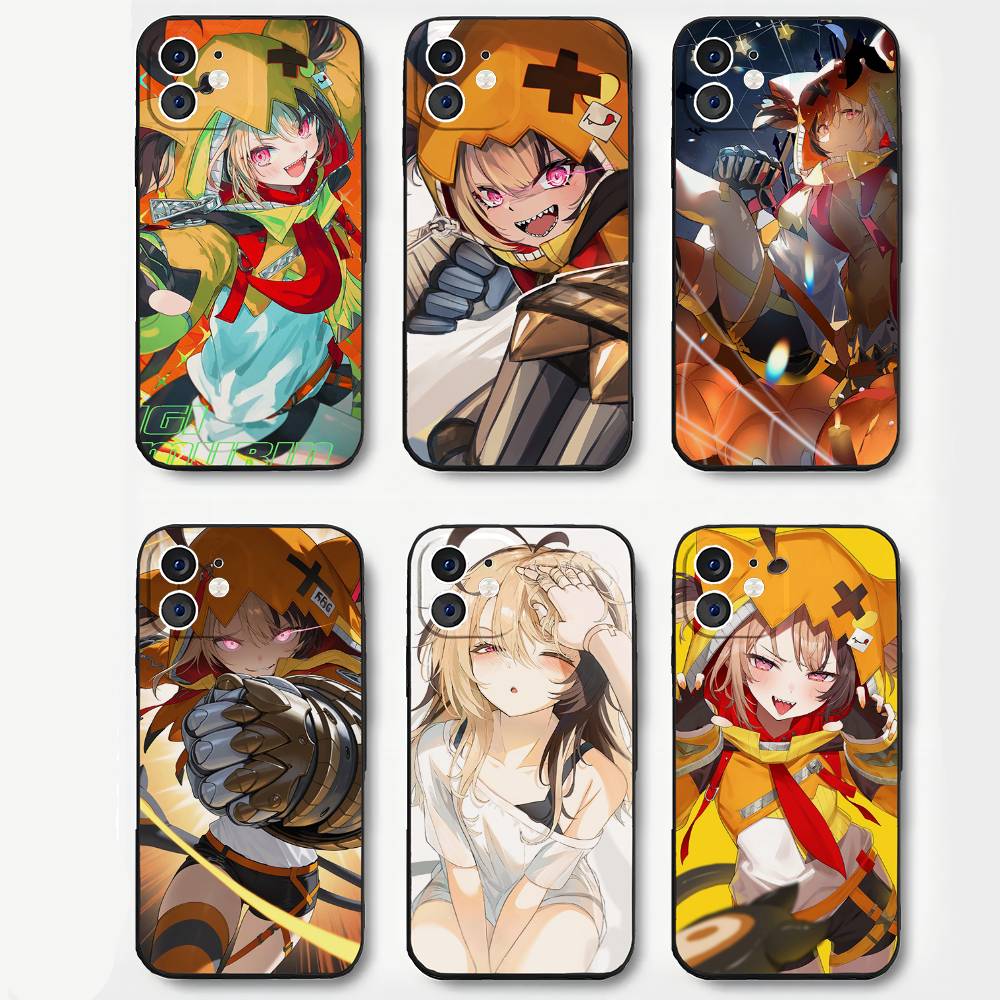 Чехол для телефона Gigi Murin Anime H-hololive Для IPhone 17 Air 16 15 14 13 Pro Max 11 12 Черный Силиконовый Чехол
