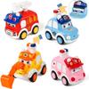 Baby Animal Car Toys Toddler Press and Go Vehicle Baby Toy Police Car Construction Truck Fire Truck Ambulance for Kids Boys Girl