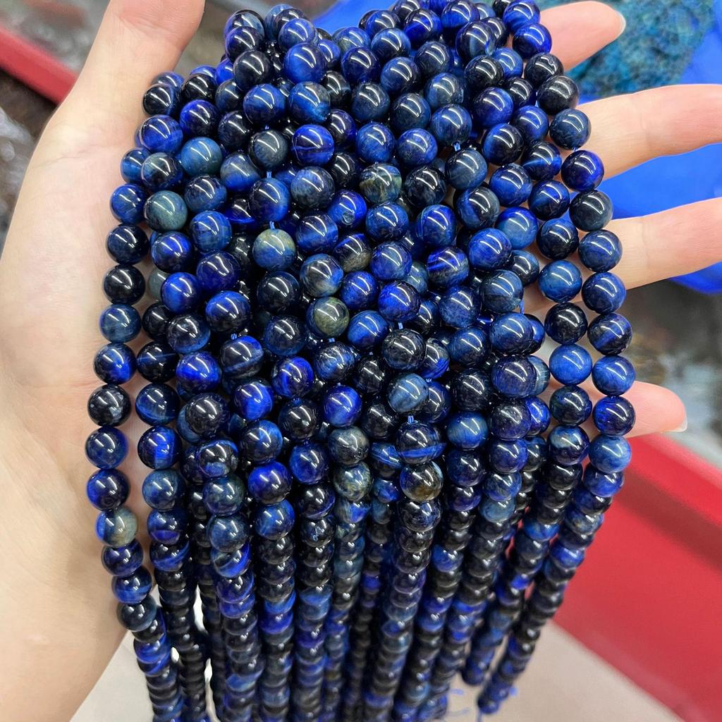 Colored Tiger Eye Starry Sky Stone Round Beads for DIY Jewelry