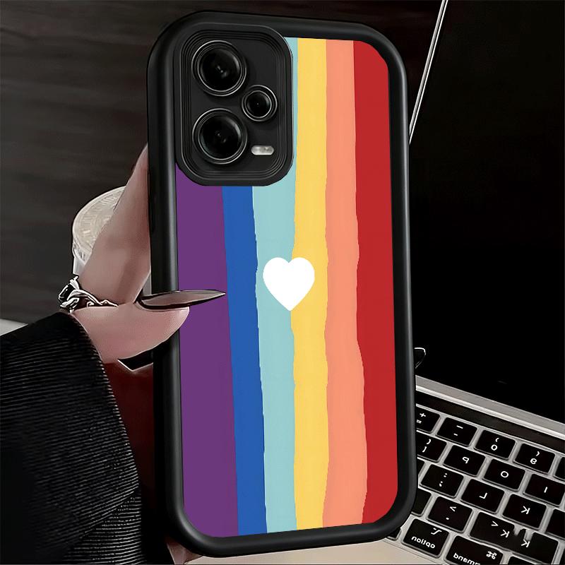 Rainbow Gradient Love Desgin Soft Phone Case for Xiaomi Poco X7 X6 X5 Pro X4 Gt X3 F7 Ultra M8 M7 Redmi 15C 15 14C 13 13C 12 12C