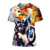 Новые модные мужские футболки крутые мотоциклетные цифровые 3D-печатные мужские футболки летние большие размеры свободные повседневные футболки повседневная уличная одежда