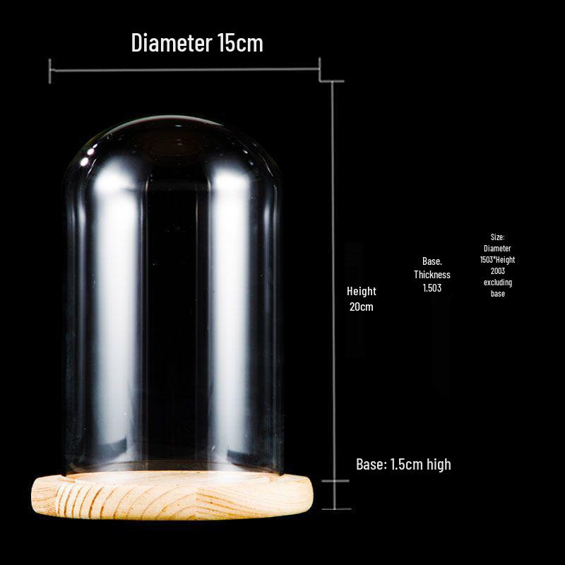 Дисплей для грецких орехов Вэньвань, тыквы и косточек оливы с бамбуковым основанием и стеклянным колпаком высокой прозрачности