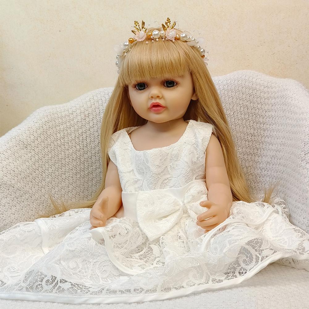 55 см кукла реборн, реалистичная силиконовая кукла всего тела, кукла реборн для девочек, новорожденная принцесса, Bebe, подарки на день рождения для ребенка