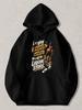 Black Pullover Hoodie with Funny "I Enjoy Romantic Walks Through The Liquor Store" Text Whiskey Bottle and Glass Graphic Casual St