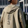 Li-Ning Ветрозащитная водоотталкивающая спортивная куртка с капюшоном и логотипом, мужские куртки Lantau-Green AFDT833-4