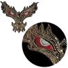 1Pcs Sequin Big Dragon Head Patches Embroidery Clothes Applique Jacket Backpack Gold Patch Decorate Patch Accessories