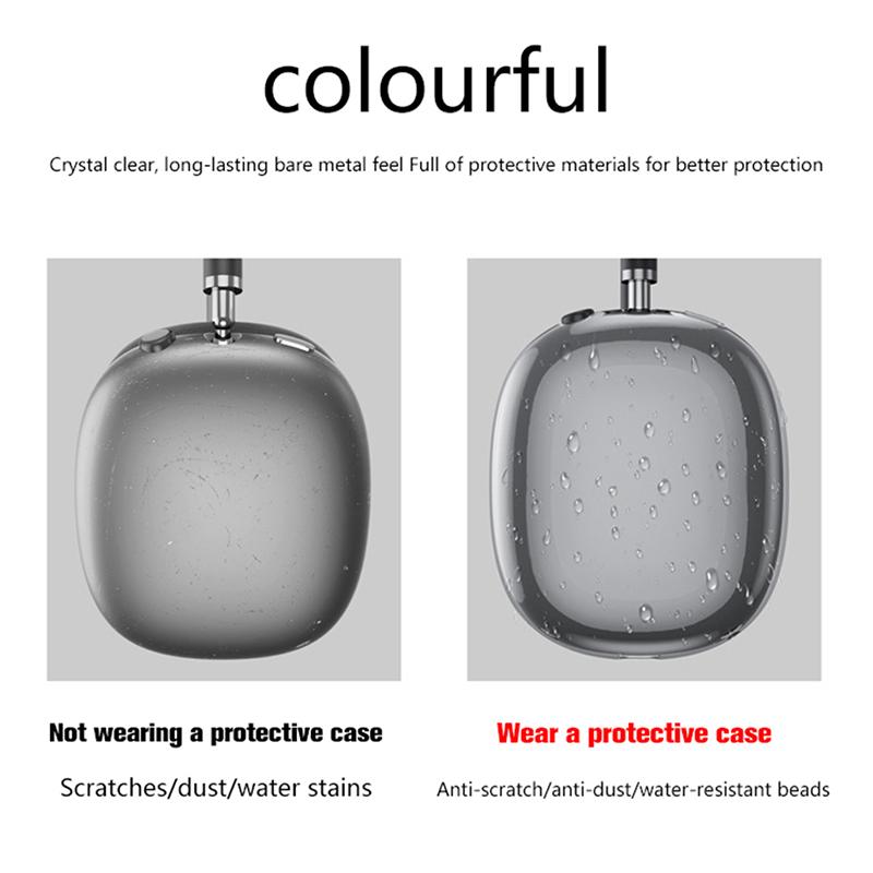 Мягкий прозрачный чехол из 2 шт./компл. для Airpods Max, чехол для беспроводных наушников из ТПУ из ТПУ