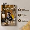 Home Study Room Decoration 2027 Pugs Working Wall Calendar, Funny Dog Hanging Office Organizer 12 Monthly Planner with Unique Illustrations for Decor