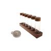 Coffee Beans Storage Tubes Bean Cellars with Walnut Wooden Stand Glass Vials for Cafe Retail