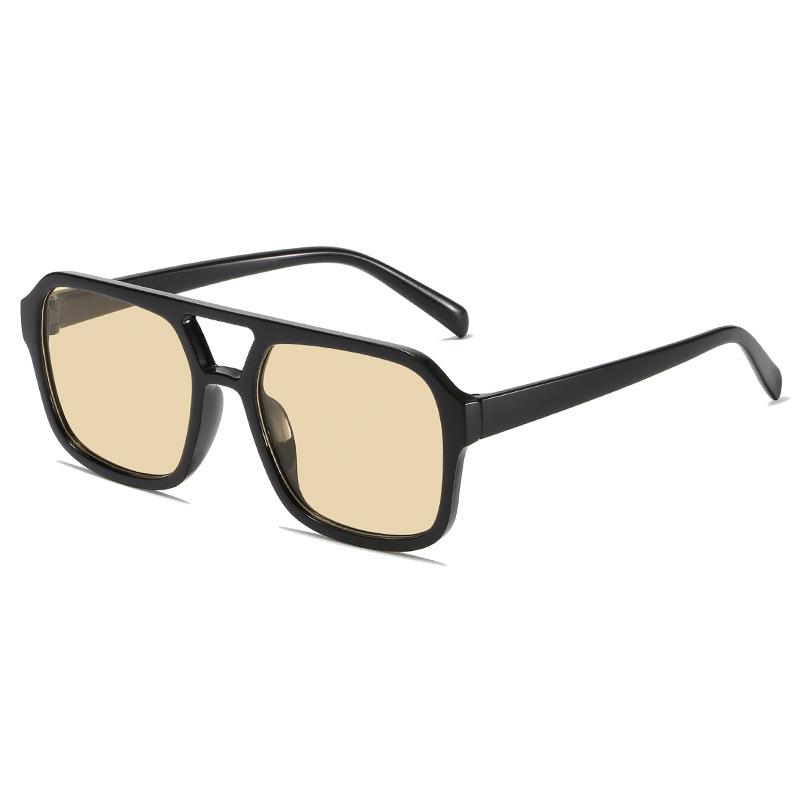 New Candy Color Double Beam Sunglasses Fashion Trend Square Sunglasses Retro UV Protection Personalized Glasses