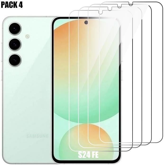 Protection en verre trempé - Booling - pour Samsung Galaxy S24 FE - Lot de 4 - Résistance 9H - Transparent