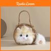 Плюшевая кошка рэгдолл сумка через плечо на одном плече круглая женская модная