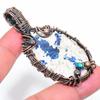 Natural Sodalite Gemstone Handmade Copper Wire Wrap Gift Pendant 2.84" q0C07