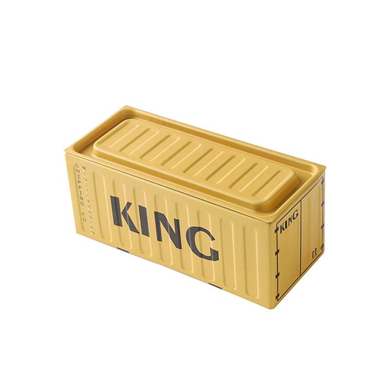 Trendy Blind Box Miniature Shipping Container Display Model Ornament Tinplate Storage Gift