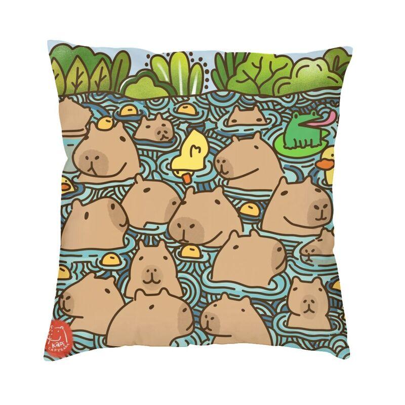 Nordic Don'T Worry Be Capy Cute Capybara Sofa Cushion Cover Soft Animal Pillow Case Home Decor Pillowcase