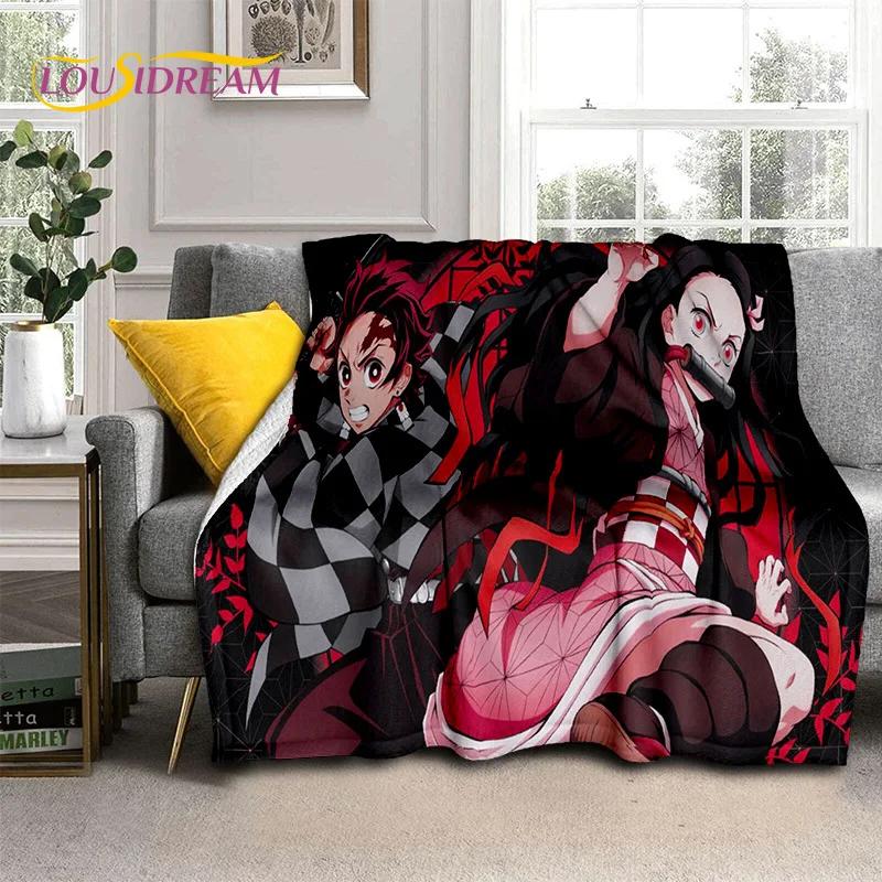 Kamado Nezuko Demon S-Slayer Japan Anime Soft Flannel Blanket для кроватей, спален, диванов, пикников, пледов для детей, отдыха на свежем воздухе