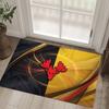 Watford Football Design Crystal Velvet Carpet Cozy Non?Slip Printed Rug For Bedroom Living Room Entrance