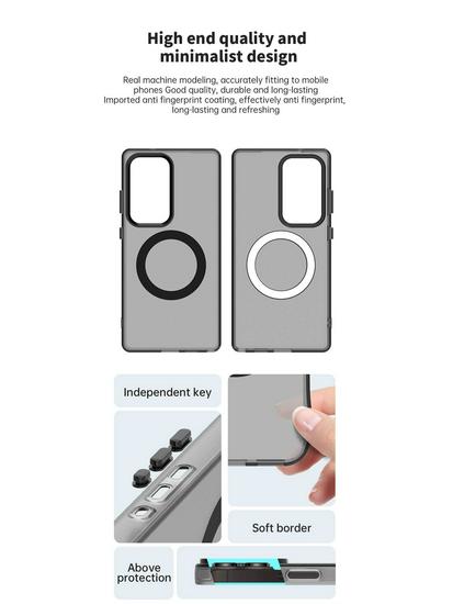 Матовый Магнитный Чехол для Телефона Samsung S26 Ultra - Совместим с S24/S23, Дизайн "Как Кожа", Новая Модель A57.