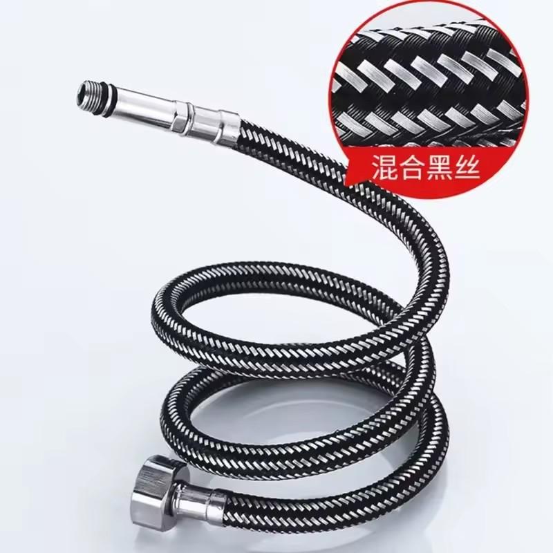 New 1pcs Single Head Cold and Hot Water Inlet Pipe Stainless Steel Woven Sink Faucet Connector Kitchen Basin Plumbing Hoses
