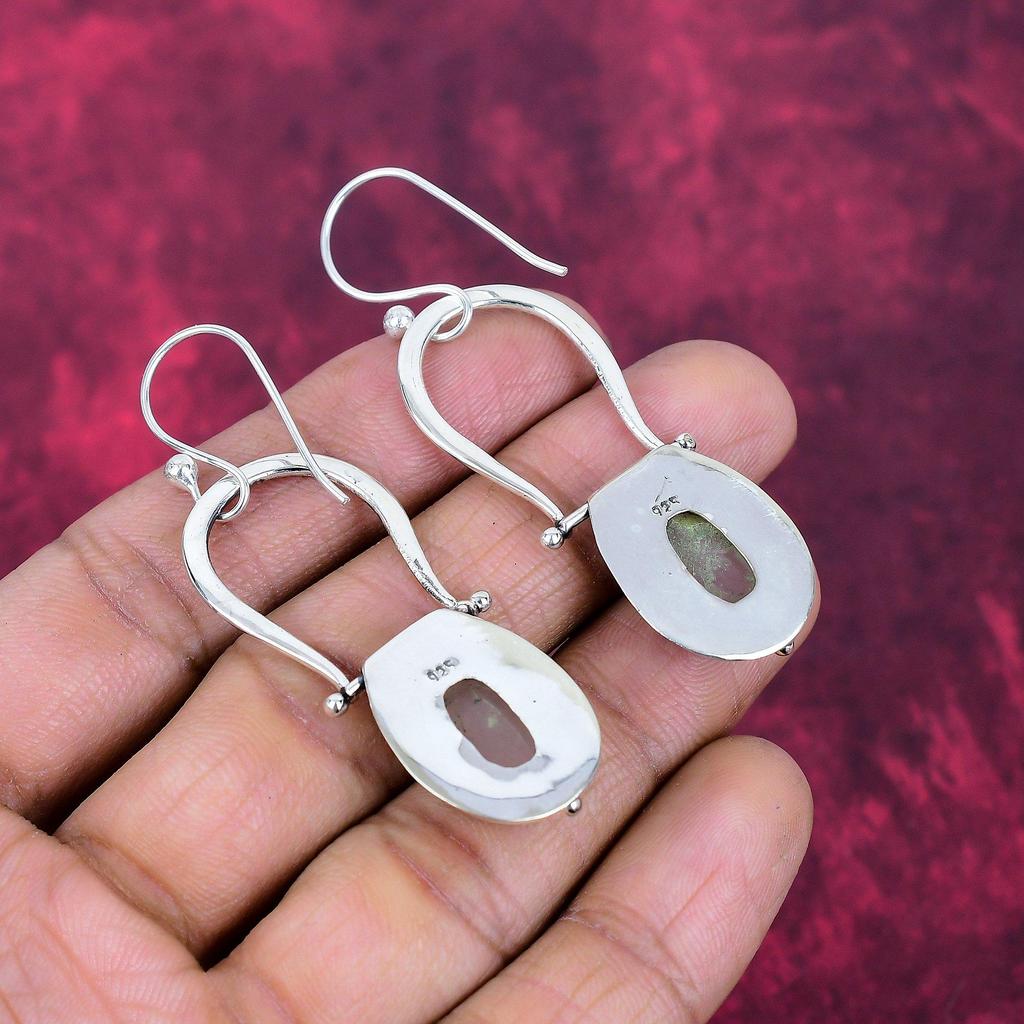 Украшения из розового кварца, Серьги из стерлингового серебра 925 пробы, Ювелирные изделия с драгоценными камнями ручной работы, Подарки для жены, Совершенно новые серьги