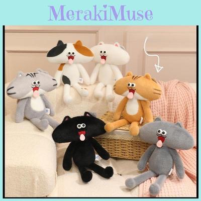Супер Мягкая Короткошерстная Плюшевая Игрушка Французский Бульдог Кот с Высунутым Языком Забавный Дизайн Для Детей и Подростков