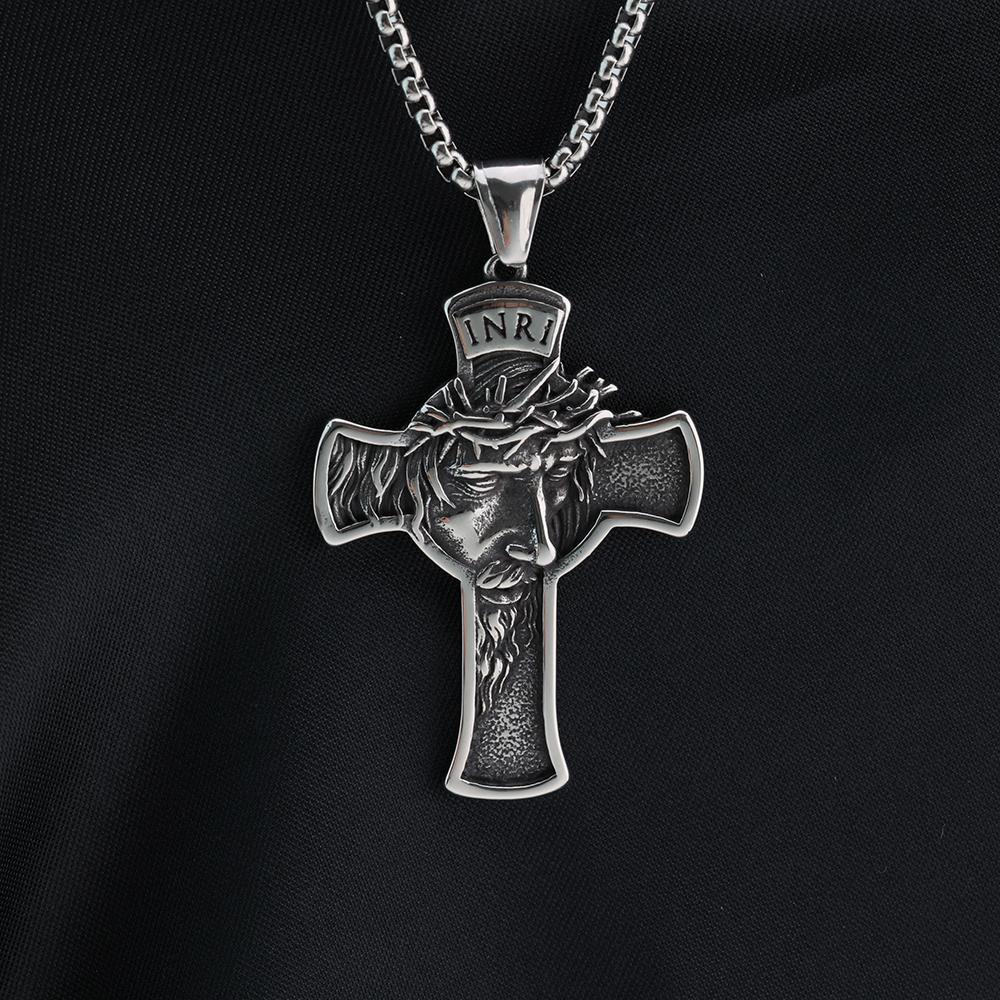WENDYFO Новое поступление крест ожерелья для мужчин повседневный мужской религиозный амулет ювелирные изделия кулон