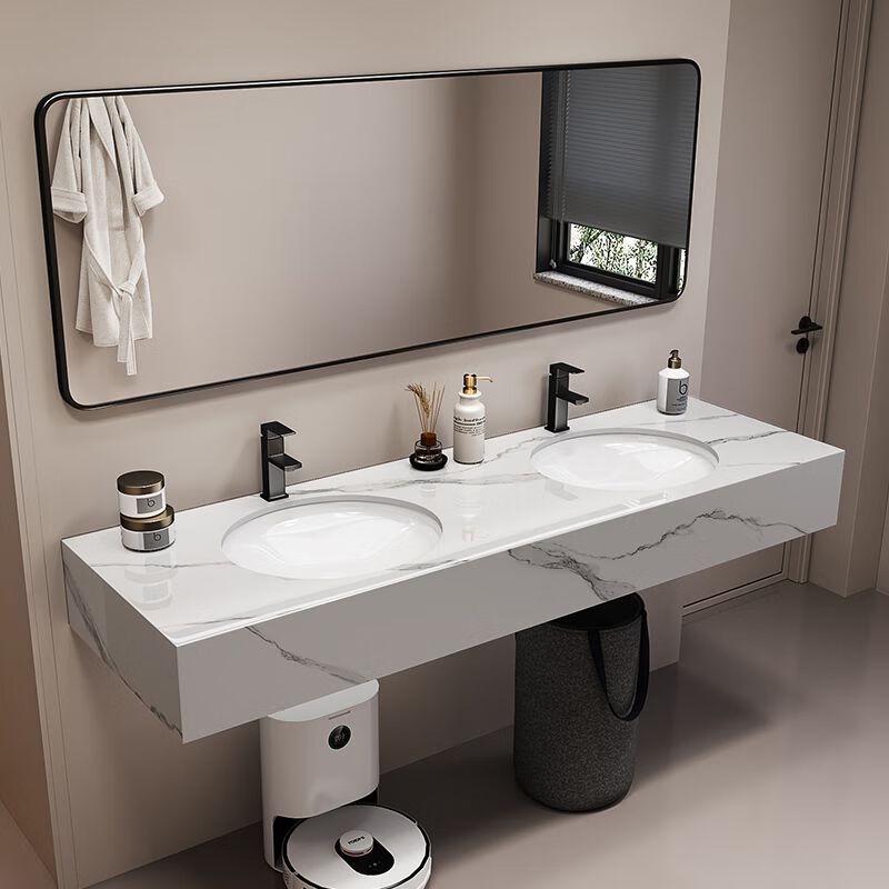 Yidashang Commercial Marble Double Basin Vanity with Smart Mirror