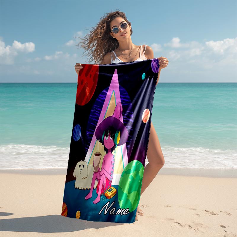 Personalized customized proof beach towel with The Midnight Gospel pattern - soft, absorbent,quick-drying,perfect swimming,camping&bathing