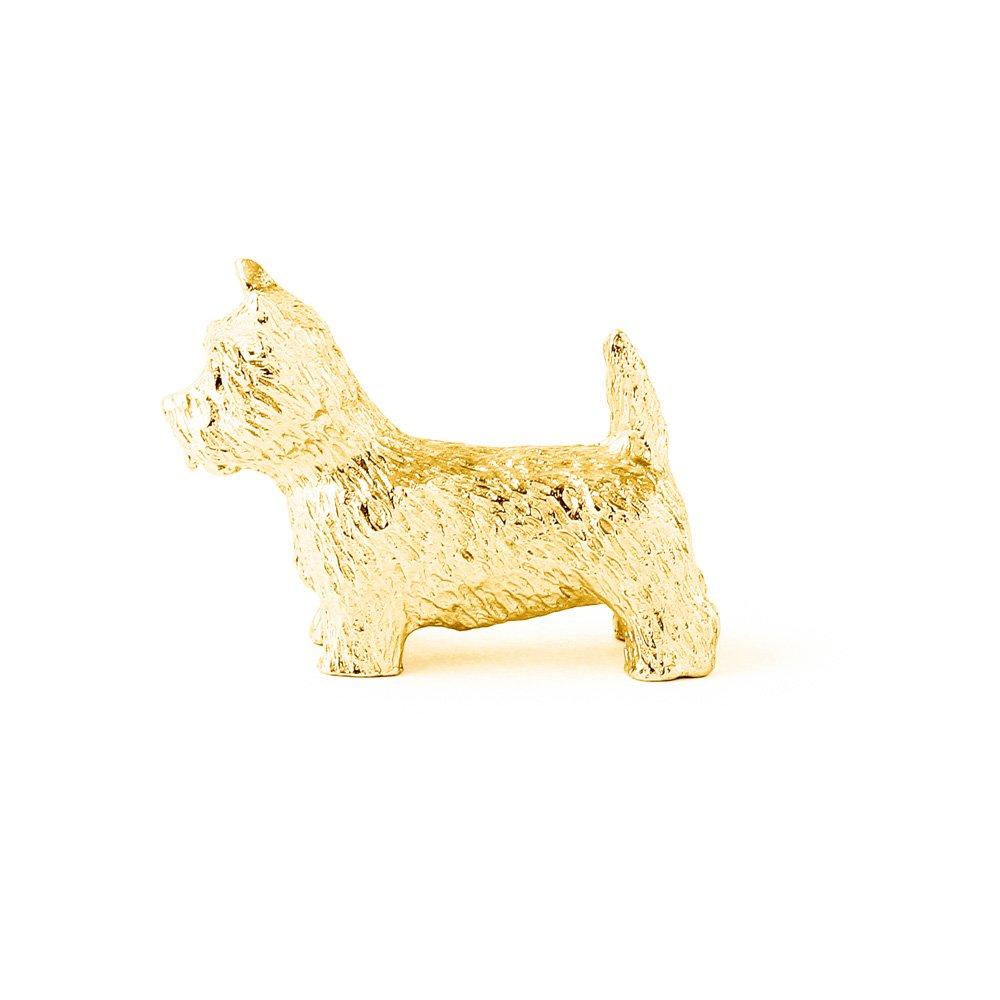 Коллекция художественных фигурок собак породы вест-хайленд-уайт-терьер, позолоченная в 22 карата, сделано в Англии (Маленький)