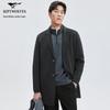 Men's Knitted Wool Blend Overcoat