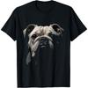 Black English Bulldog Dog Bulldog Face T-Shirt