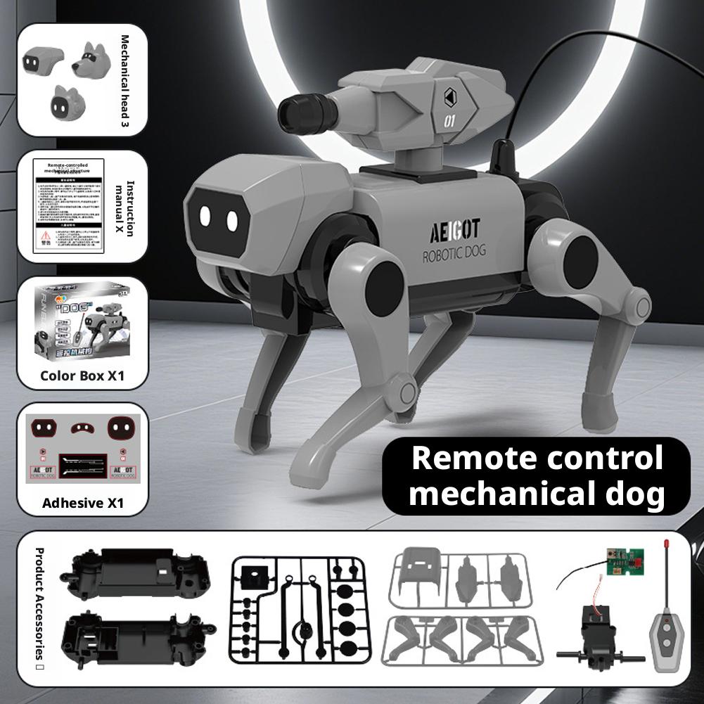 Робо-собака на пульте управления DIY Сборная игрушка Модель робота RC Электрическая игрушка Для детей Мальчиков Научно-образовательный подарок